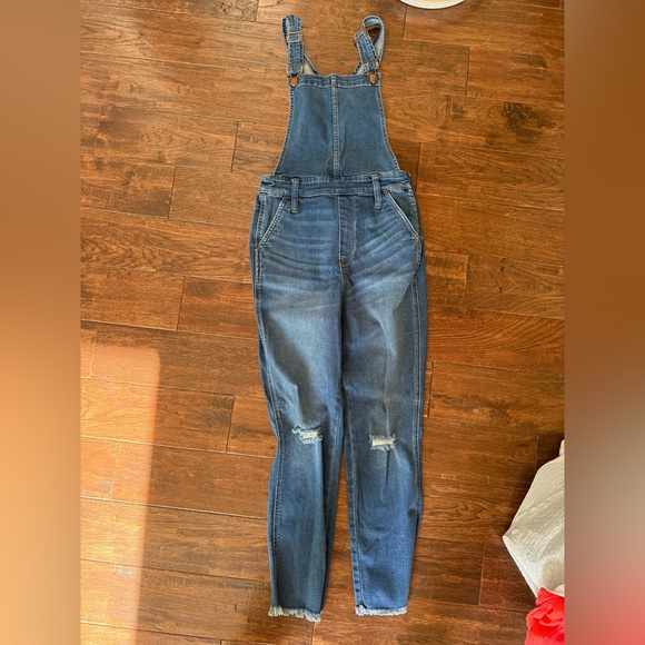 MADEWELL M Roadtripper Overalls Denim Jean Skinny Ripped Raw Hem Distressed - Picture 4 of 4